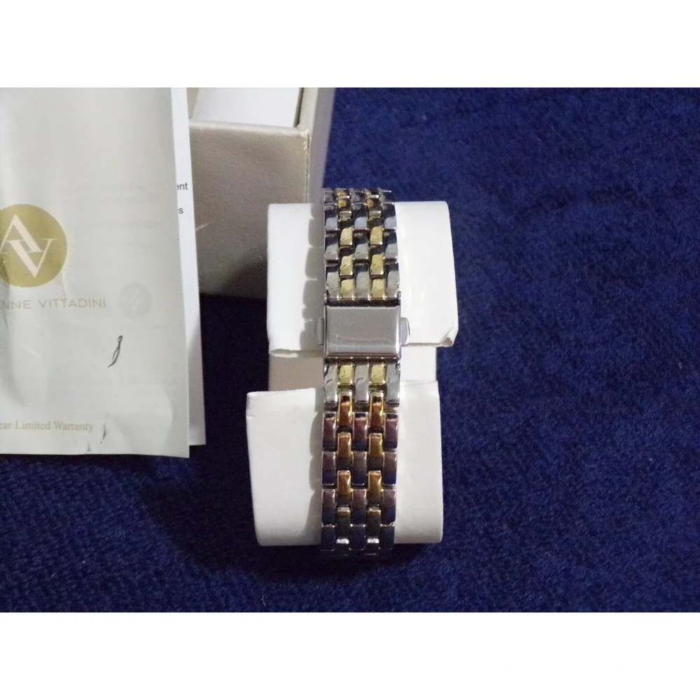 Adrienne Vittadin 2 Tone‎ 12 Rhinestone Women's Watch 7